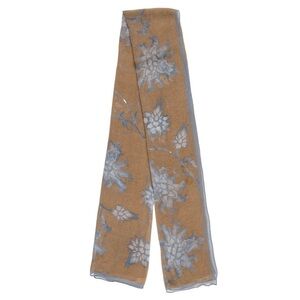 GIORGIO ARMANI Silk Brown Blue Floral Print Scarf EUC One Size